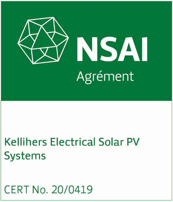 NSAI Solar PV System certification for Kellihers Electrical